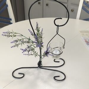 D Purple and Black Candle Holder with Elegant Accents